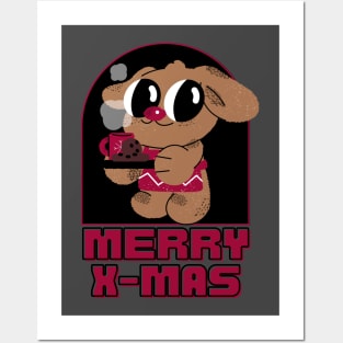 CHIRSTMAS BEAR WITH COCOA Posters and Art